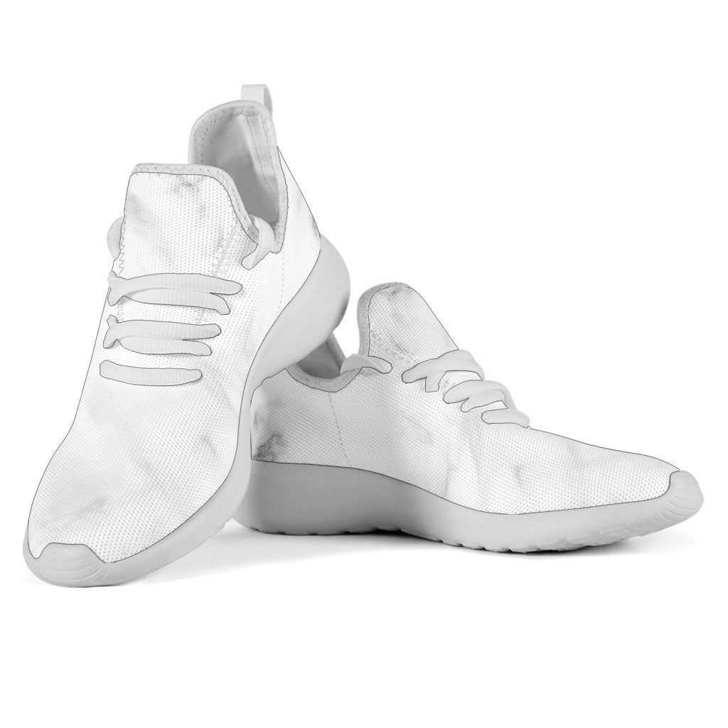 White Marble Print Mesh Knit Shoes GearFrost