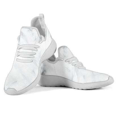 White Marble Print Mesh Knit Shoes GearFrost