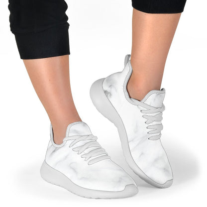 White Marble Print Mesh Knit Shoes GearFrost