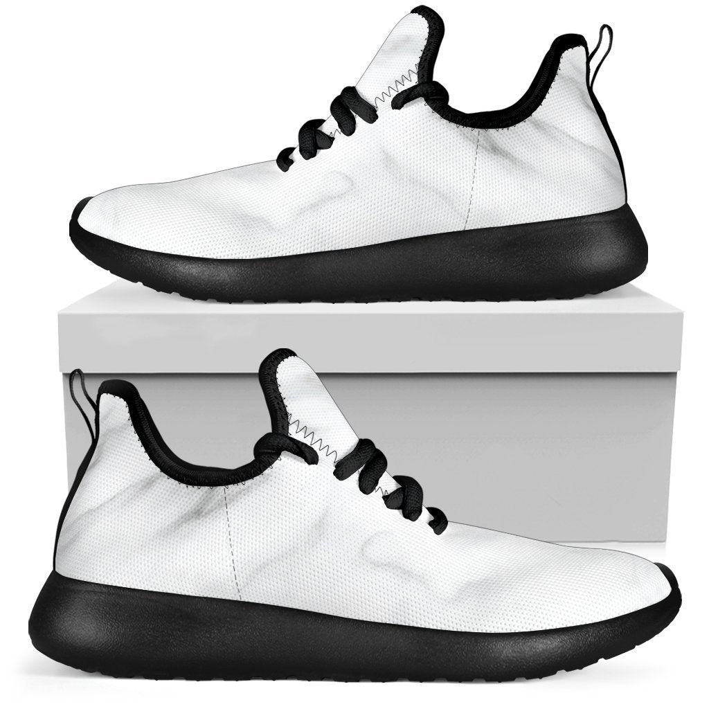 White Marble Print Mesh Knit Shoes GearFrost