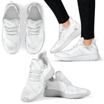 White Marble Print Mesh Knit Shoes GearFrost