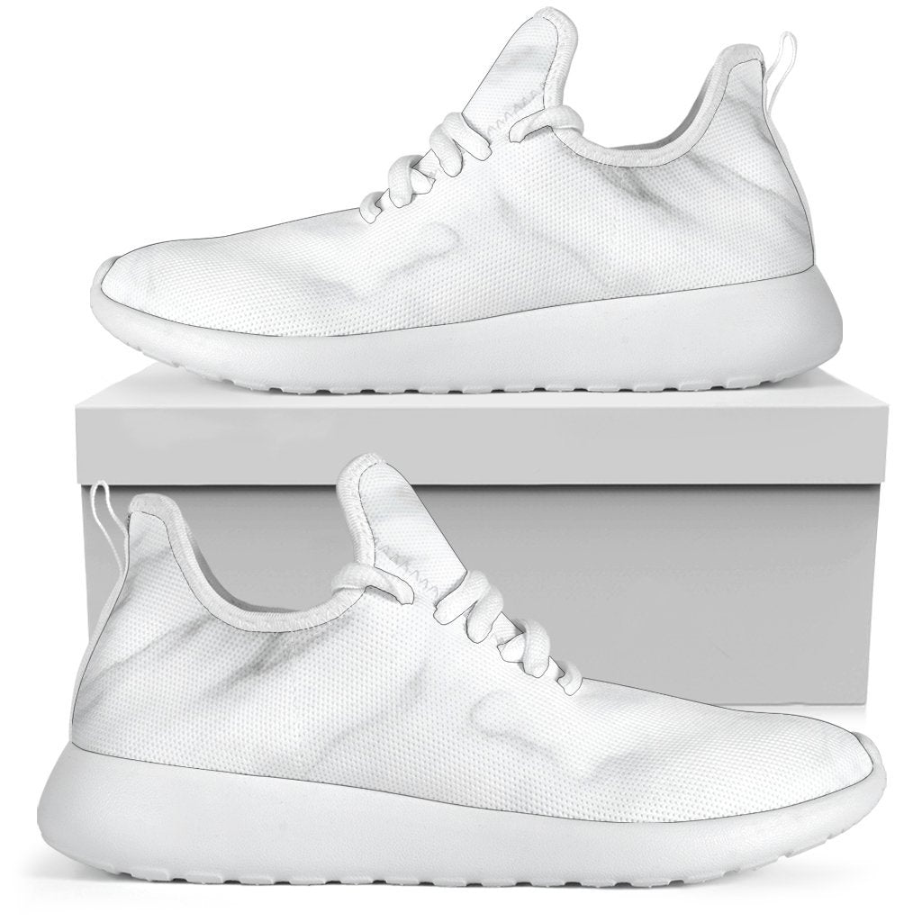 White Marble Print Mesh Knit Shoes GearFrost