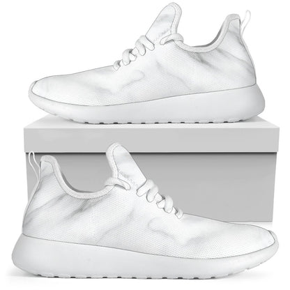 White Marble Print Mesh Knit Shoes GearFrost