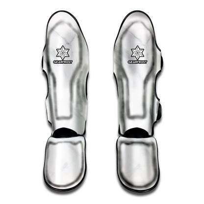 White Marble Print Muay Thai Shin Guard