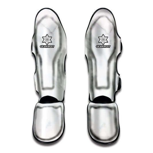 White Marble Print Muay Thai Shin Guard