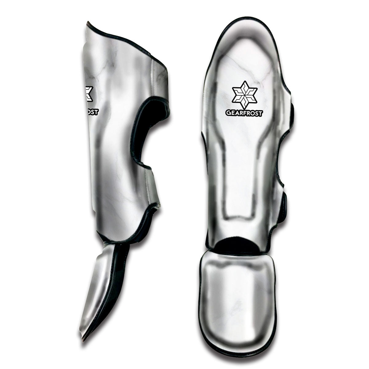White Marble Print Muay Thai Shin Guard