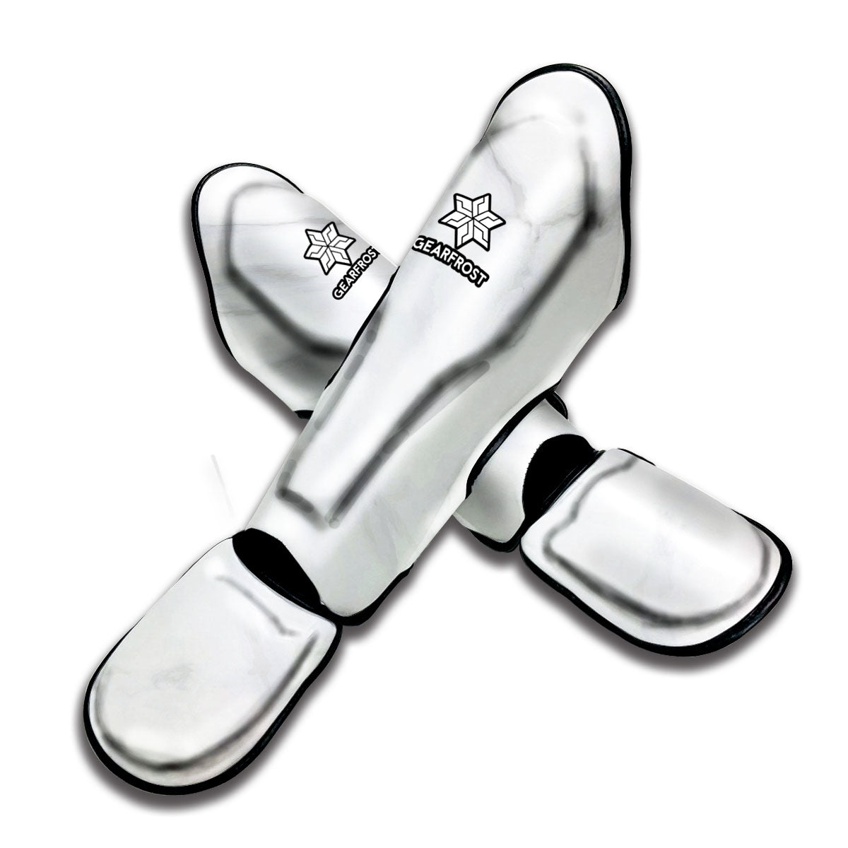White Marble Print Muay Thai Shin Guard