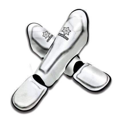 White Marble Print Muay Thai Shin Guard