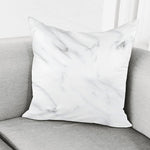 White Marble Print Pillow Cover