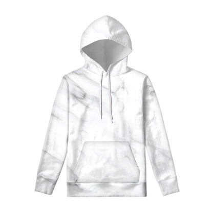 White Marble Print Pullover Hoodie