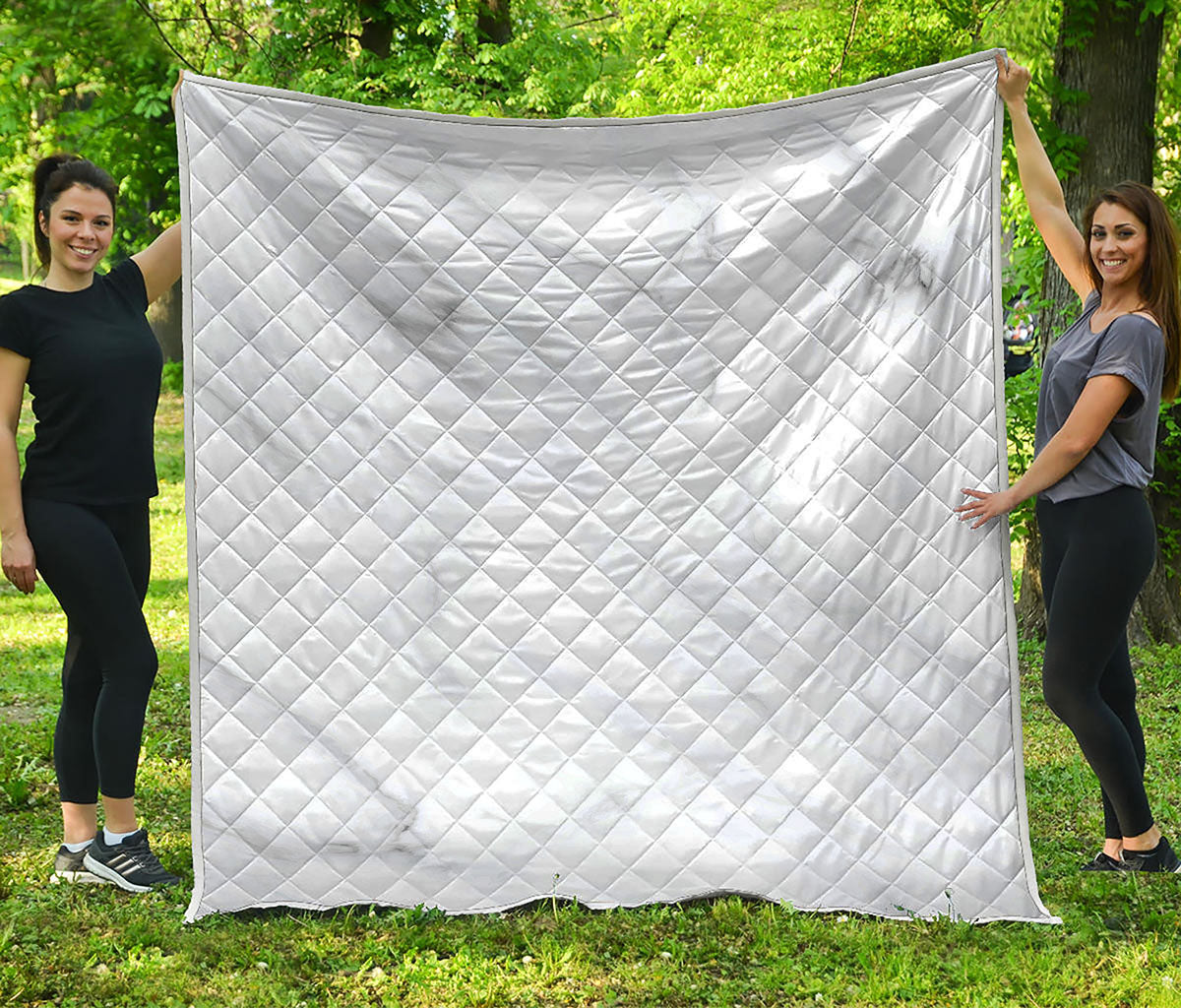 White Marble Print Quilt
