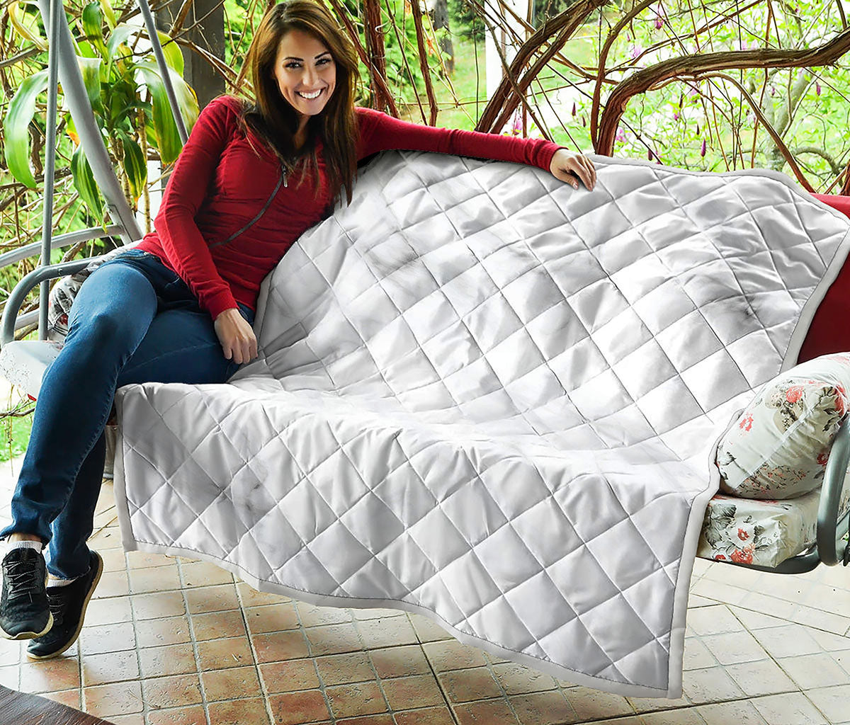 White Marble Print Quilt