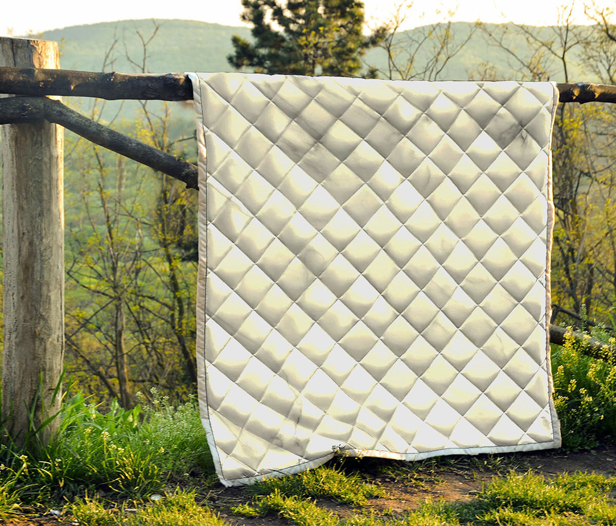 White Marble Print Quilt