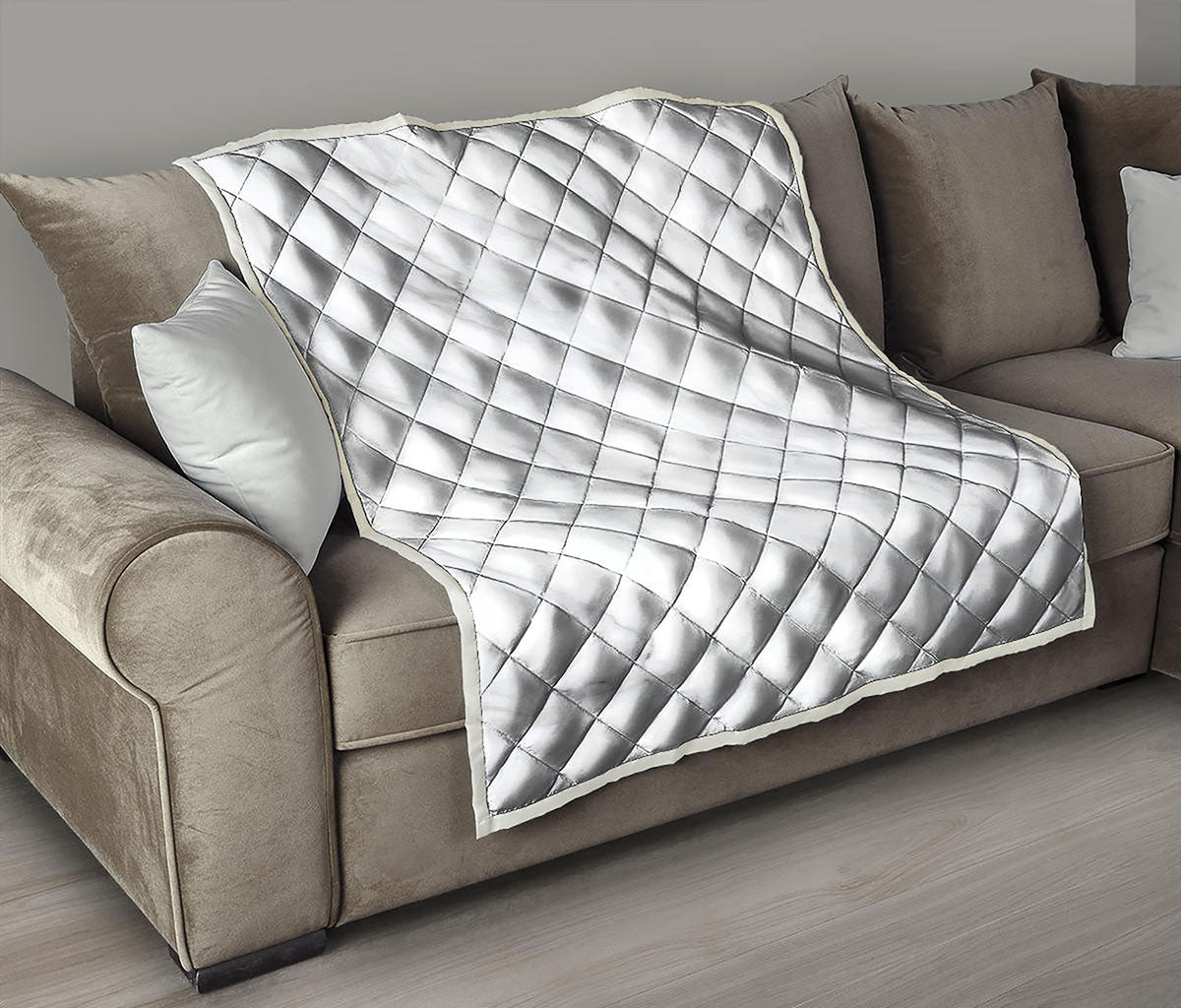 White Marble Print Quilt