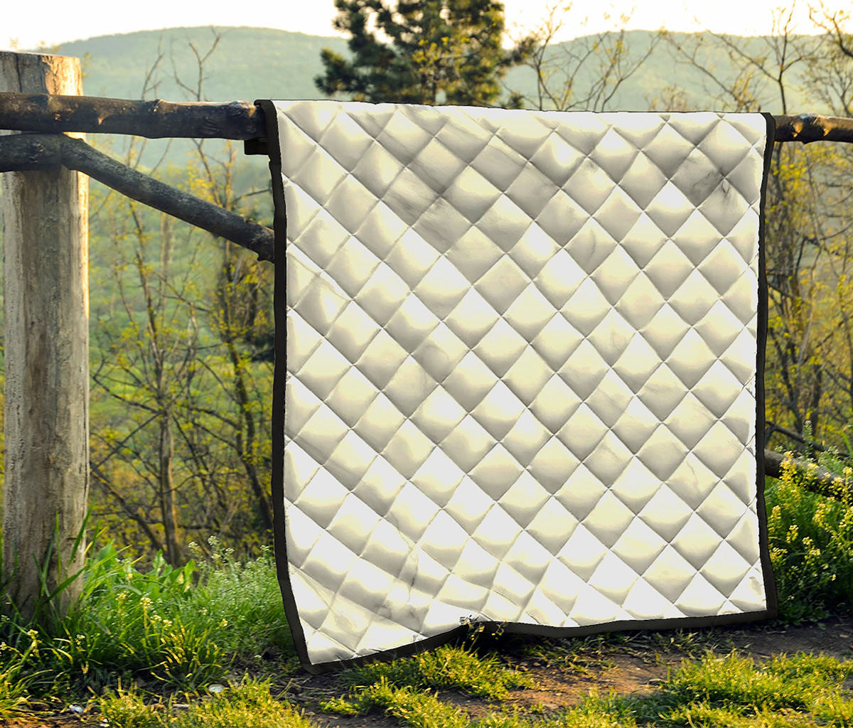 White Marble Print Quilt