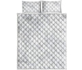 White Marble Print Quilt Bed Set