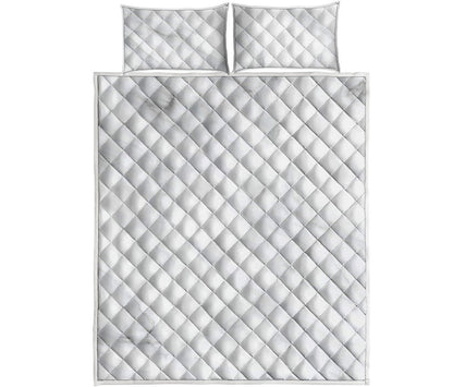 White Marble Print Quilt Bed Set