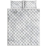 White Marble Print Quilt Bed Set