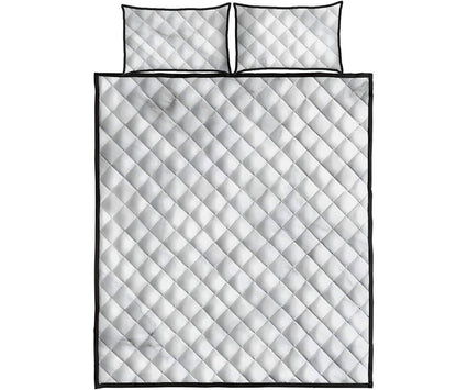 White Marble Print Quilt Bed Set