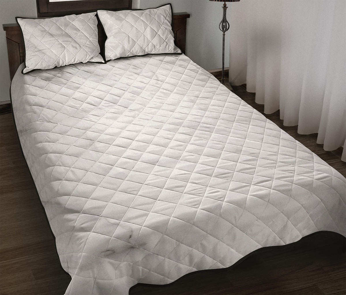 White Marble Print Quilt Bed Set