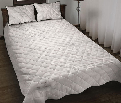 White Marble Print Quilt Bed Set
