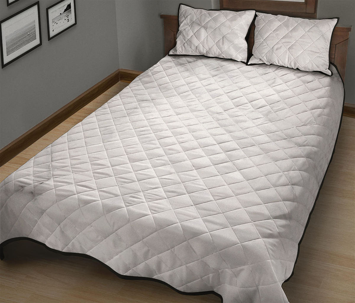 White Marble Print Quilt Bed Set