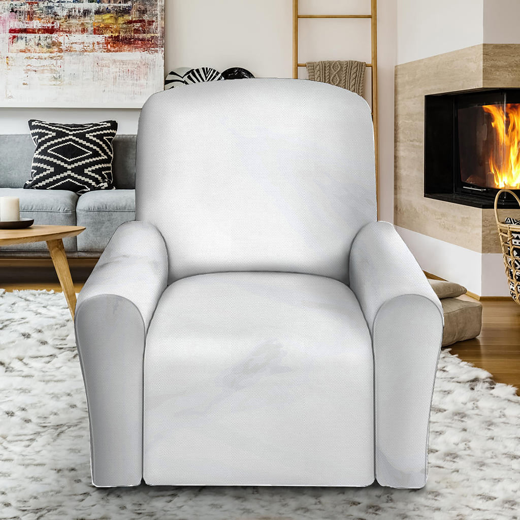 White Marble Print Recliner Slipcover