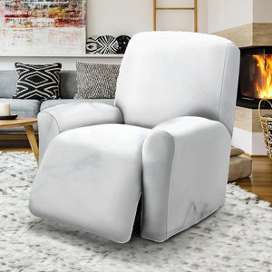 White Marble Print Recliner Slipcover