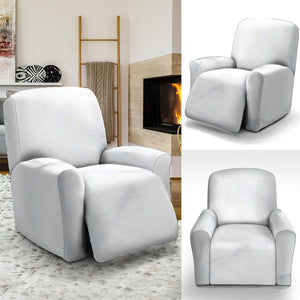 White Marble Print Recliner Slipcover