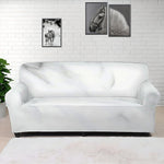 White Marble Print Sofa Cover