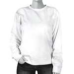 White Marble Print Women's Crewneck Sweatshirt GearFrost