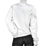 White Marble Print Women's Crewneck Sweatshirt GearFrost