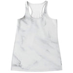 White Marble Print Women's Racerback Tank Top