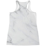 White Marble Print Women's Racerback Tank Top