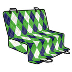 White Navy And Green Argyle Print Pet Car Back Seat Cover