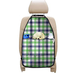 White Navy And Green Plaid Print Car Seat Organizers