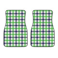 White Navy And Green Plaid Print Front Car Floor Mats