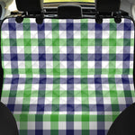 White Navy And Green Plaid Print Pet Car Back Seat Cover