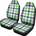 White Navy And Green Plaid Print Universal Fit Car Seat Covers