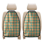 White Orange And Green Plaid Print Car Seat Organizers