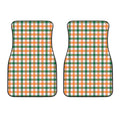 White Orange And Green Plaid Print Front Car Floor Mats