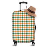 White Orange And Green Plaid Print Luggage Cover