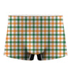 White Orange And Green Plaid Print Men's Boxer Briefs