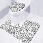 White Paisley Bandana Pattern Print 3 Piece Bath Mat Set