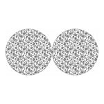 White Paisley Bandana Pattern Print Car Coasters