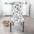 White Paisley Bandana Pattern Print Dining Chair Slipcover