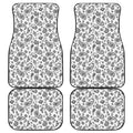 White Paisley Bandana Pattern Print Front and Back Car Floor Mats