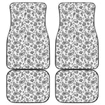 White Paisley Bandana Pattern Print Front and Back Car Floor Mats