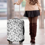 White Paisley Bandana Pattern Print Luggage Cover