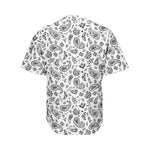 White Paisley Bandana Pattern Print Men's Baseball Jersey